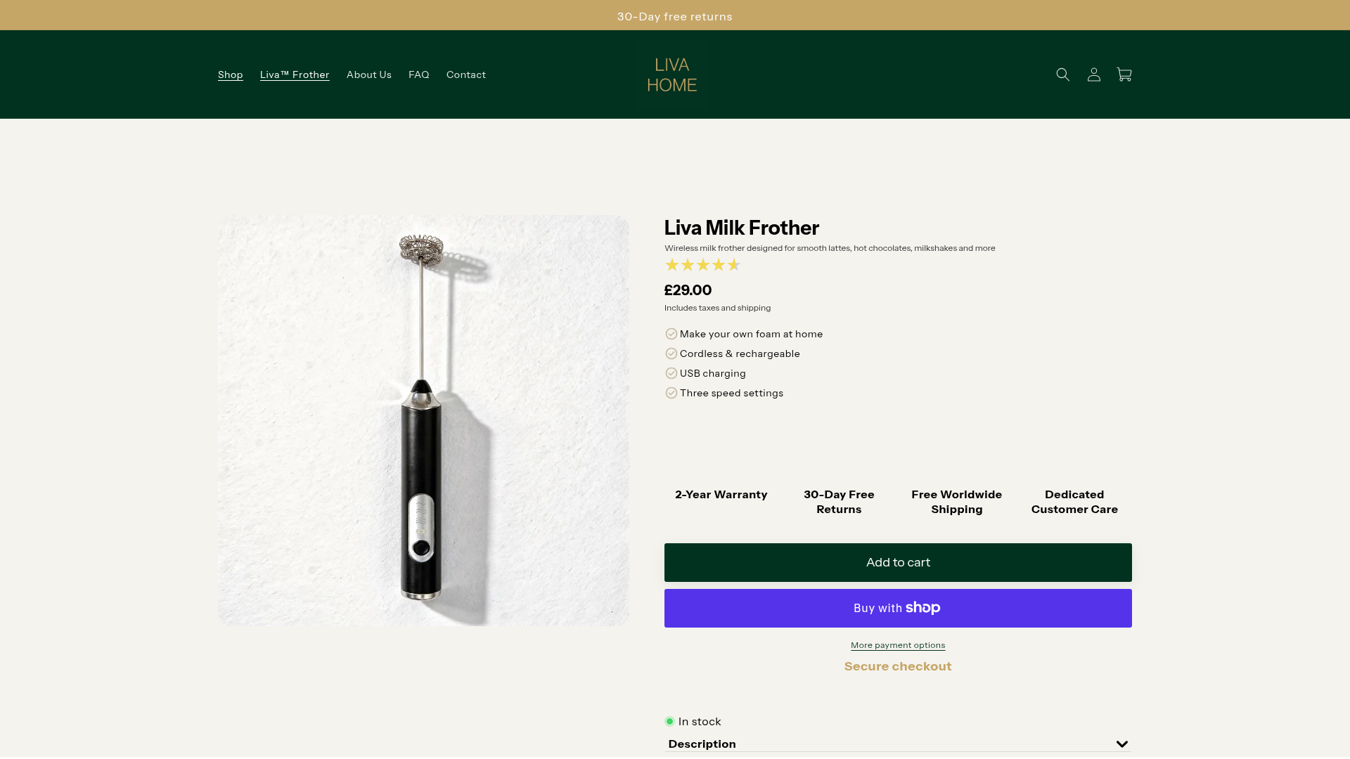 The Liva Home — website screenshot